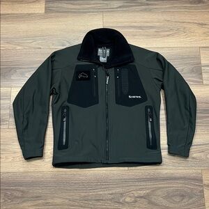 Simms Windstopper Soft Shell Jacket Fly Fishing in Gray/Black Size Small